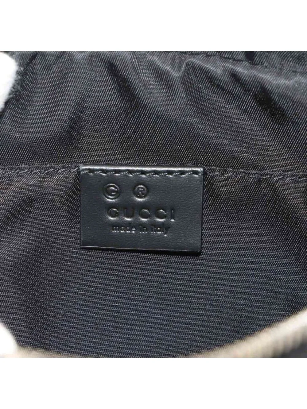 Gucci Sherry Line Belt Bag Canvas Leather Black Silver